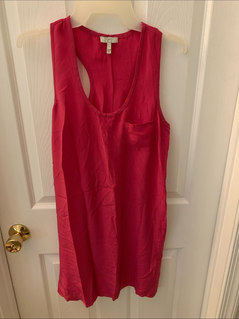 Joie Hot Pink Sleeveless Tank Dress with Chest Pocket